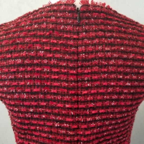 NWT ANN TAYLOR Fringe tweed shift sleeveless dress women's size 2 Petite (F5) - Picture 6 of 8